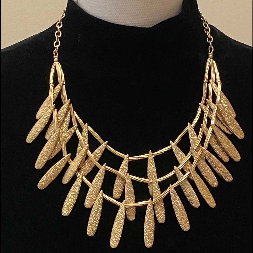 Talbots Gold Statement Necklace - image 3